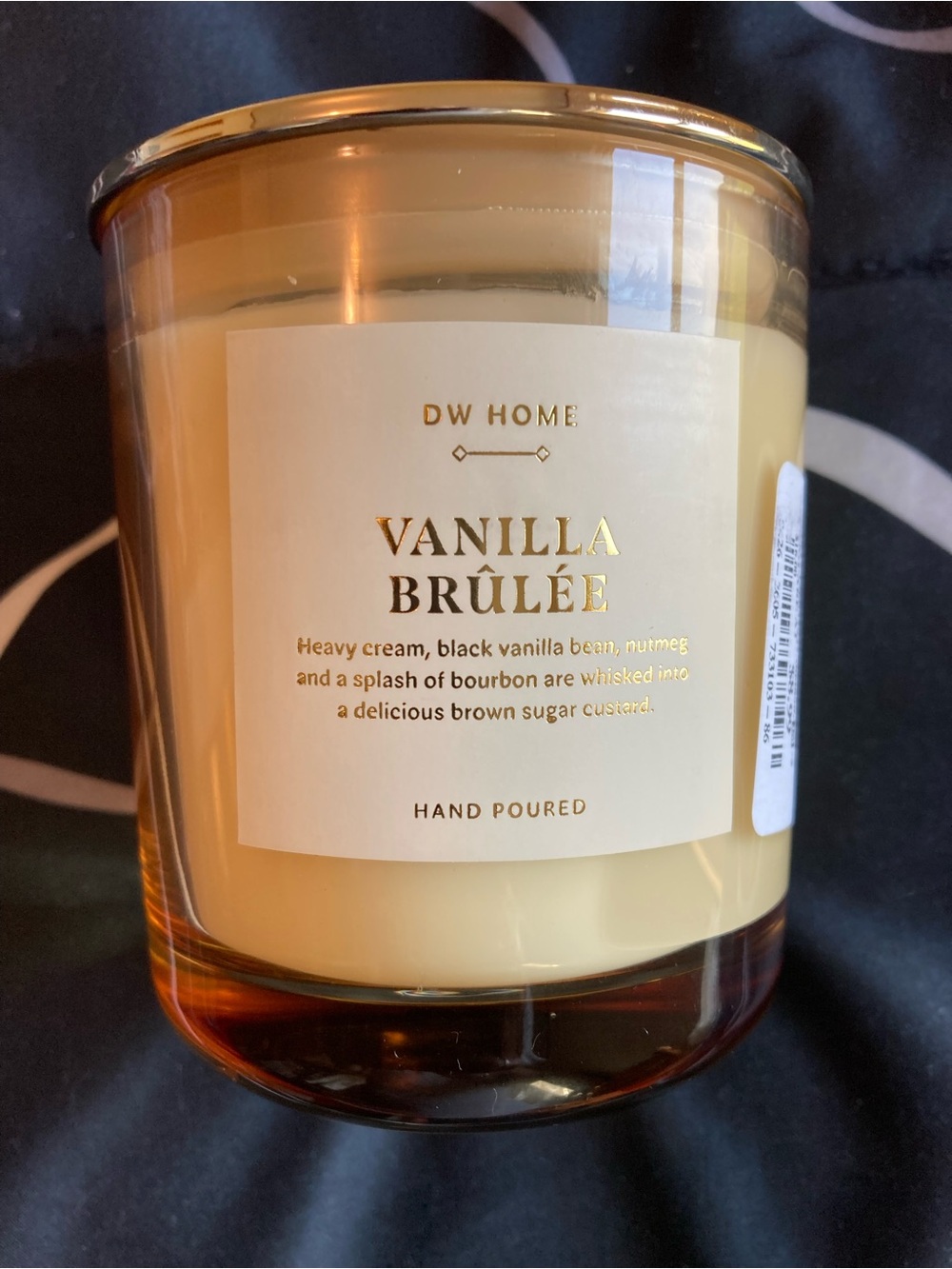 DW Home Vanilla Brûlée Candle - Cream and Gold